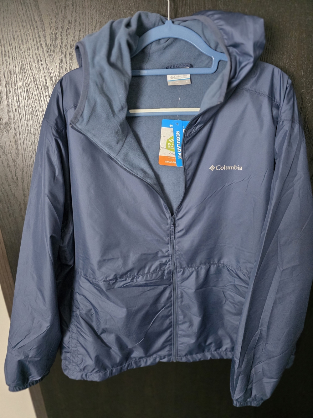 Columbia Lightweight Hooded Windbreaker Jacket - Navy Blue